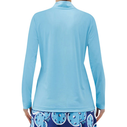 Pickleball Pickleball Bella Quarter Zip Long Sleeve Shirt Sky Blue