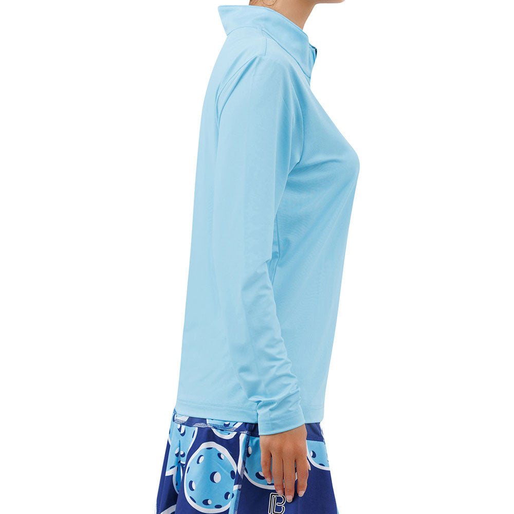 Pickleball Pickleball Bella Quarter Zip Long Sleeve Shirt Sky Blue