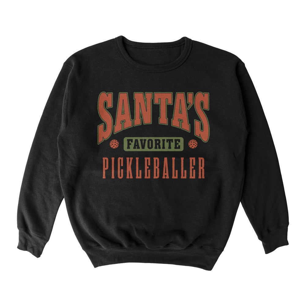 Pickleball Wallflower Santa Favorite Crewneck Sweatshirt - Unisex Black