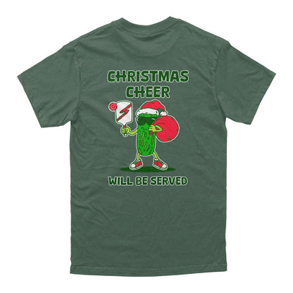 Pickleball Wallflower Christmas Cheer Served Pickle T-Shirt - Unisex Royal Pine