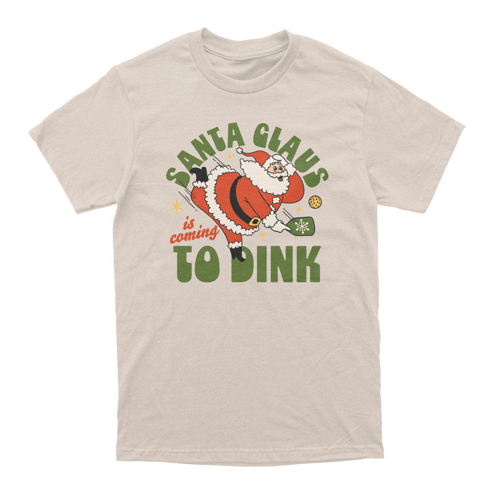 Pickleball Wallflower Santa Clause Dink T-Shirt - Unisex Sand