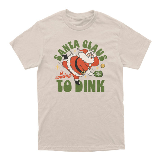 Pickleball Wallflower Santa Clause Dink T-Shirt - Unisex Sand
