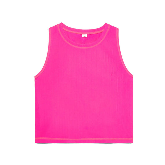 Pickleball FILA FI-LUX Ribbed Crop Top Pink Glo